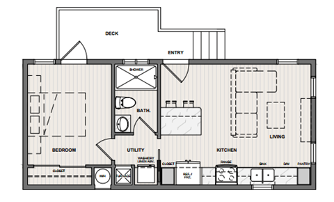 a floor plan of a house with bedrooms and baths and a terrace